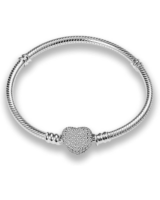 Pulsera de cadena de serpiente con cierre de corazón
