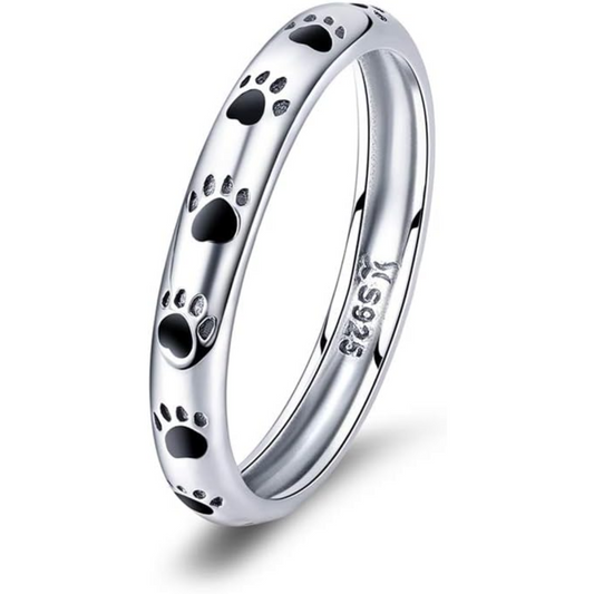 Anillo con estampado de patitas de perro